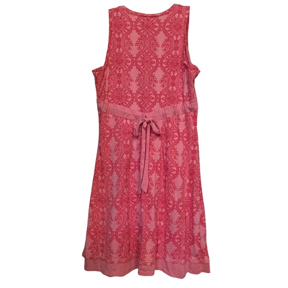 Athleta Pink Medallion Lace Print Empire Waist Tie Back Tank Dress 903726 XS - Picture 2 of 9